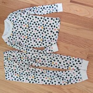 Hanna Andersson Girls 6-7 Polkadot Long Sleeved Pajamas